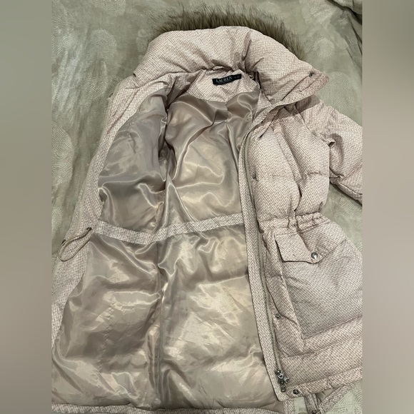 Ralph Lauren Beige faux fur winter coat, S - Picture 2 of 6